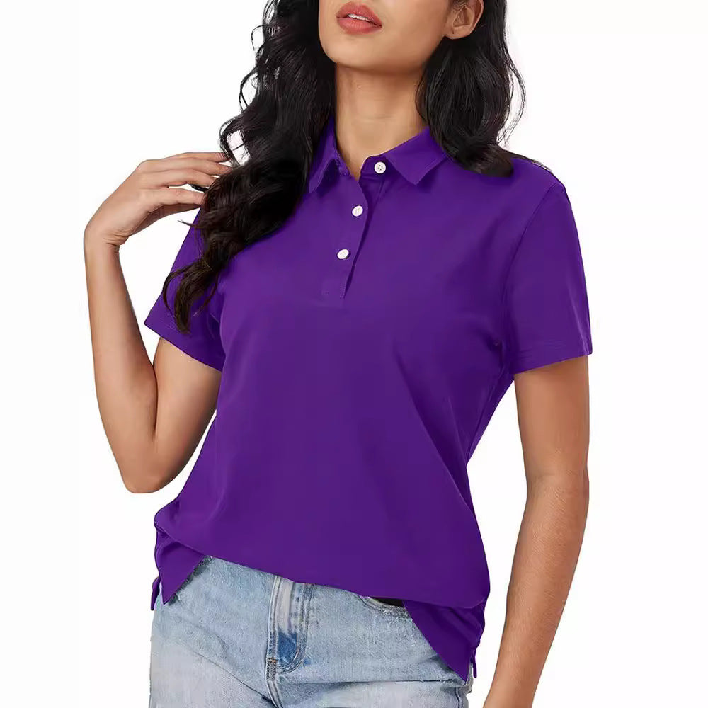 Vivian - Polo básico y universal para mujer con manga corta para el día a día