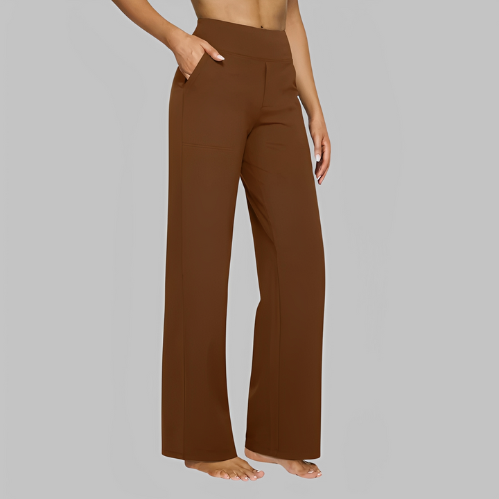 Carolina | Pantalones de mujer de corte recto de material elástico