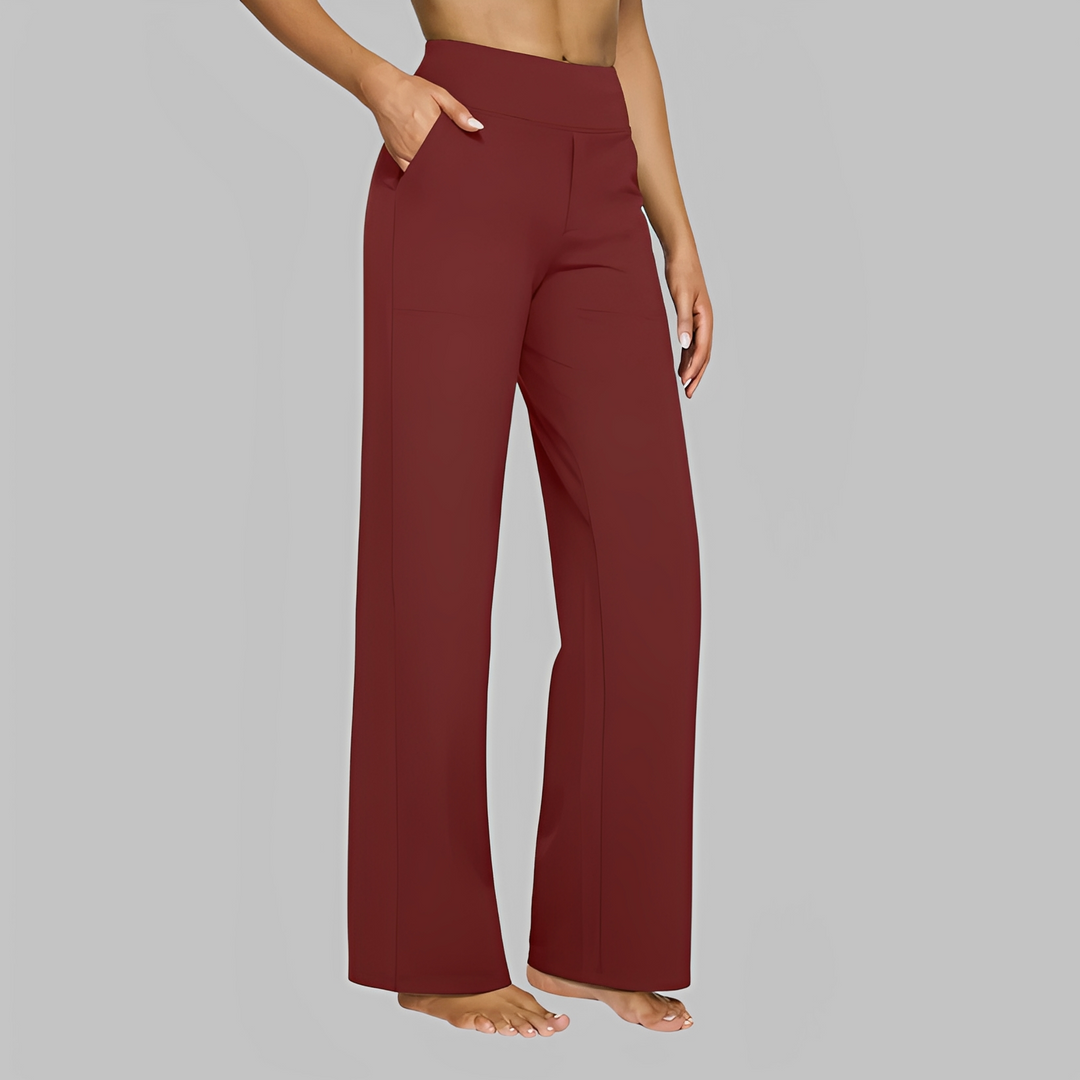 Carolina | Pantalones de mujer de corte recto de material elástico