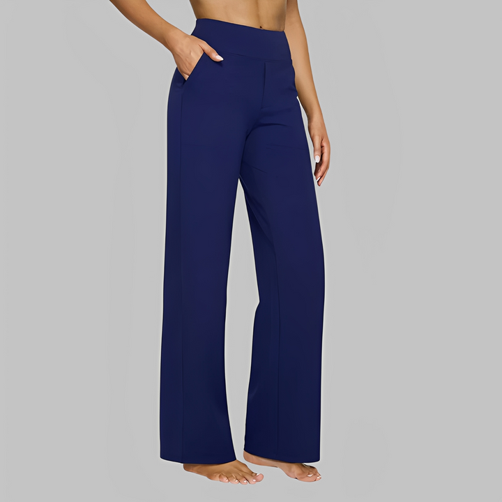 Carolina | Pantalones de mujer de corte recto de material elástico