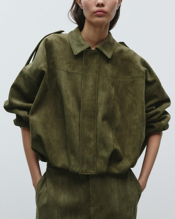 Bertha– Chaqueta de Ante Oversize para Mujer