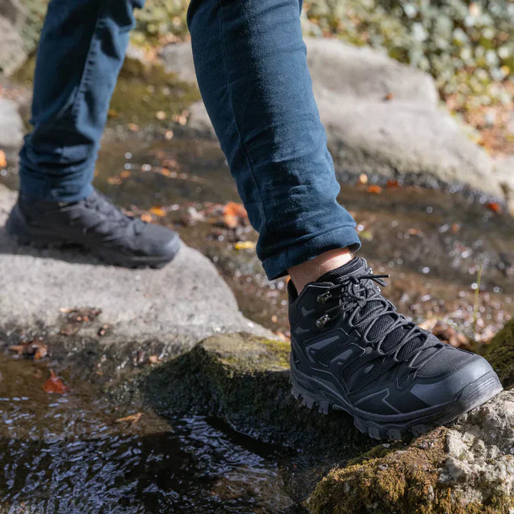 Thalina - Botas de trekking unisex para exteriores – impermeables, amortiguadoras, con caña alta
