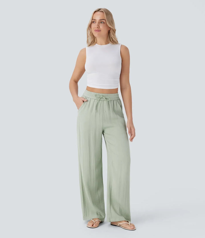 Charlaine | Pantalones de lino cómodos y transpirables con elegantes perneras