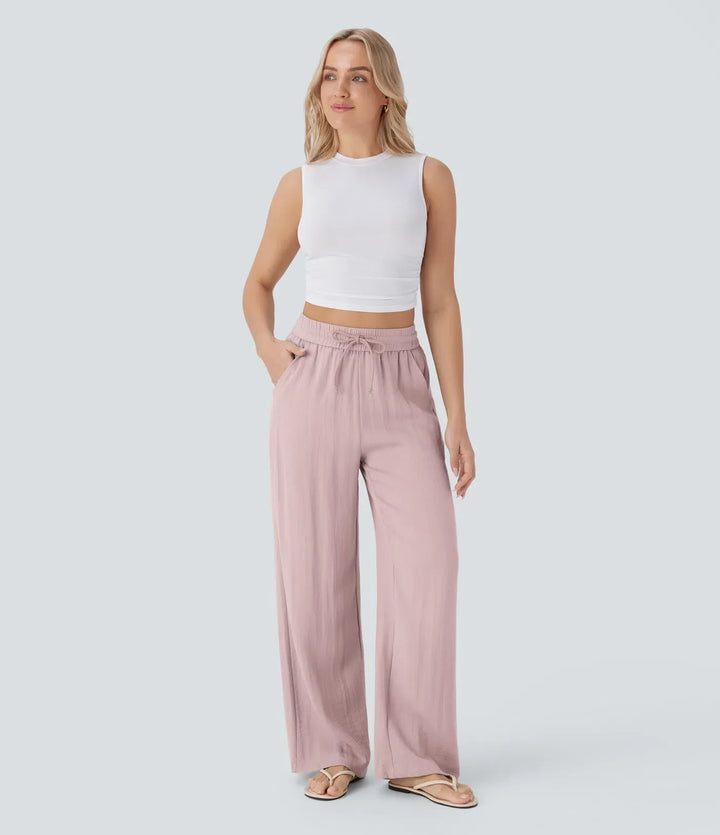 Charlaine | Pantalones de lino cómodos y transpirables con elegantes perneras