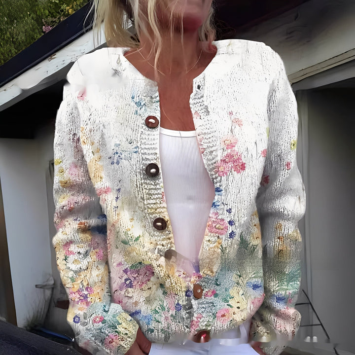 Rita | Cárdigan de mujer elegante y cálido con diseño floral