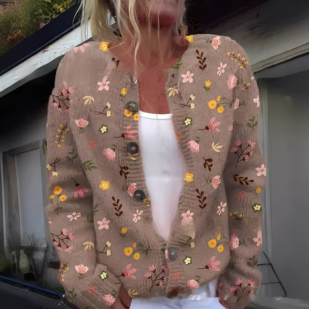 Rita | Cárdigan de mujer elegante y cálido con diseño floral