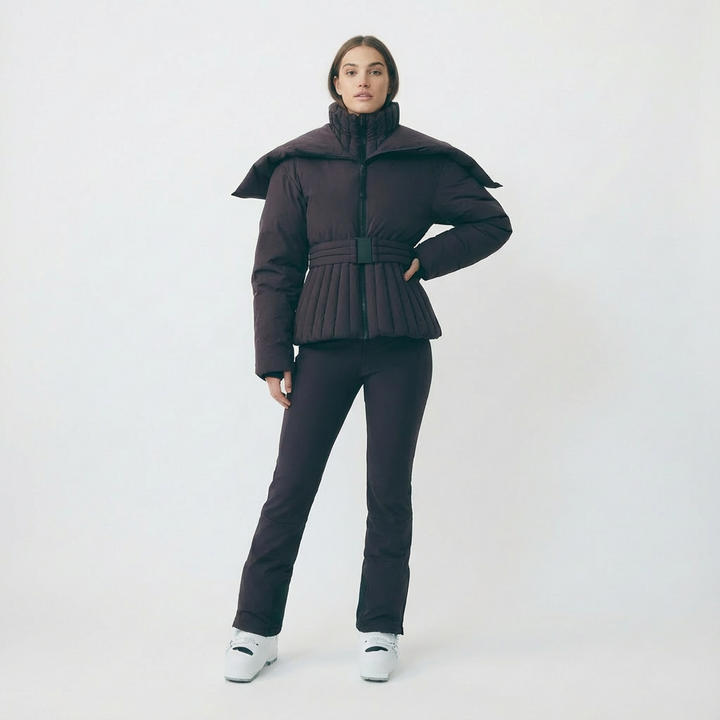 Glenda - Chaqueta de esquí impermeable con capucha desmontable y corte ajustado para mujeres