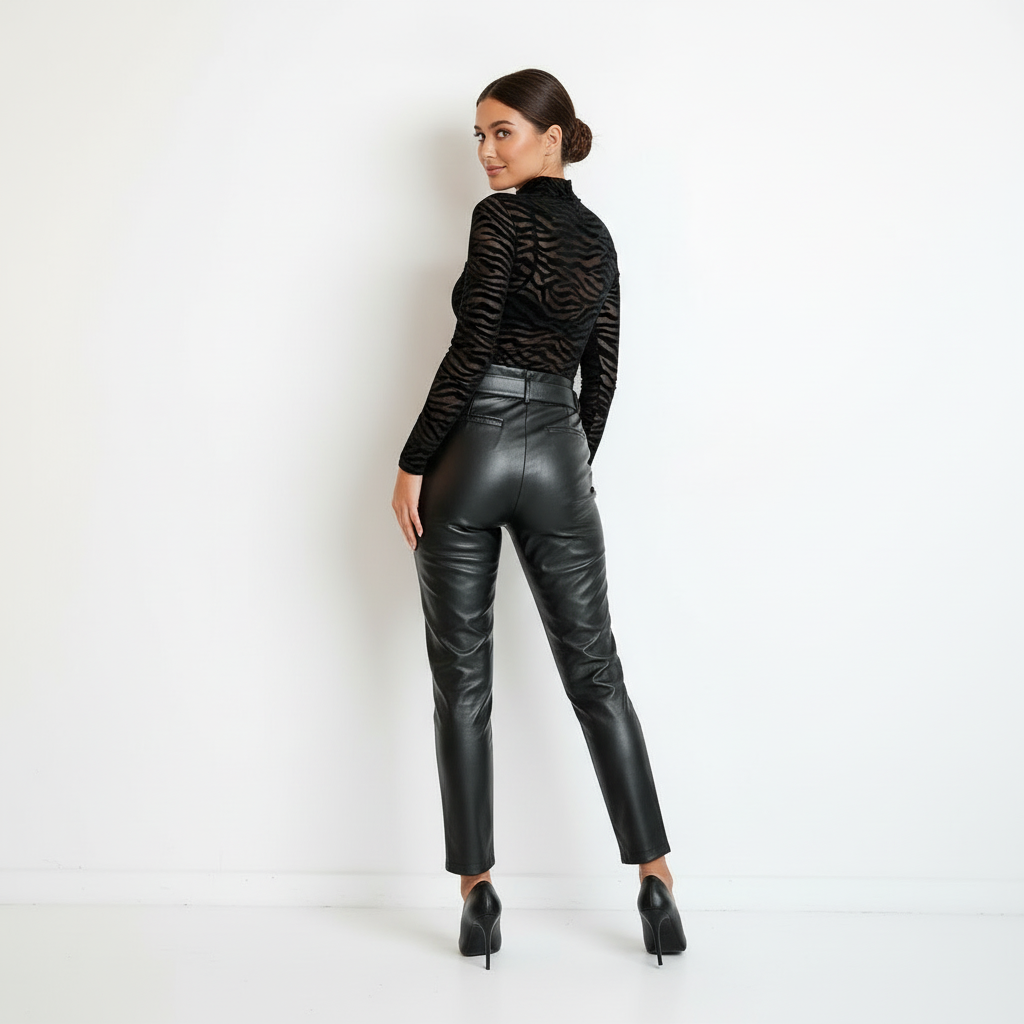 Mehitable | Top de tul para mujer con motivo de cebra, corte ajustado, estilo moderno y llamativo