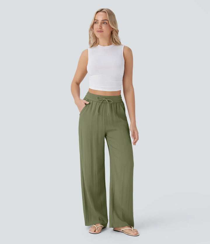 Charlaine | Pantalones de lino cómodos y transpirables con elegantes perneras