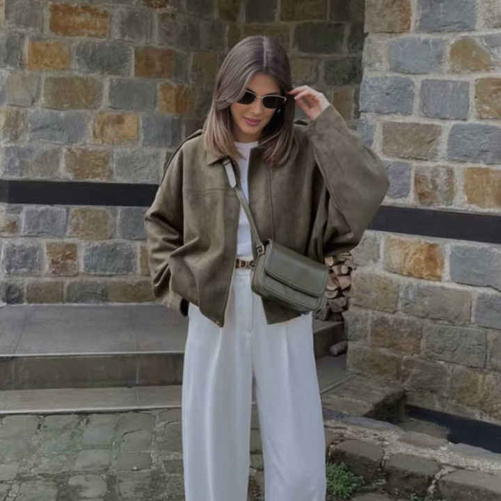 Karolina | Chaqueta de mujer con mangas largas y cuello solapa, de entretiempo