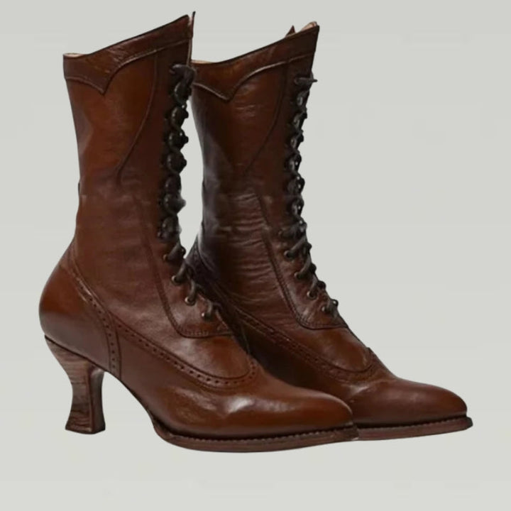 Lisa | Botas de mujer de tacón alto, punta afilada, con cordones, diseño elegante y moderno