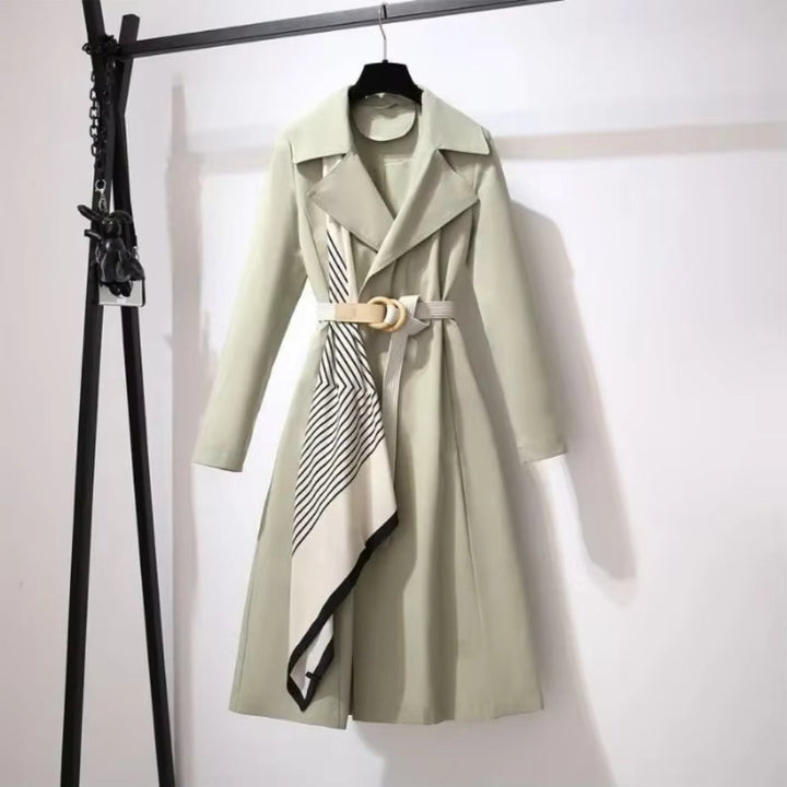 Barbara | Abrigo de mujer de doble botonadura con cinturón y cuello de solapa, elegante
