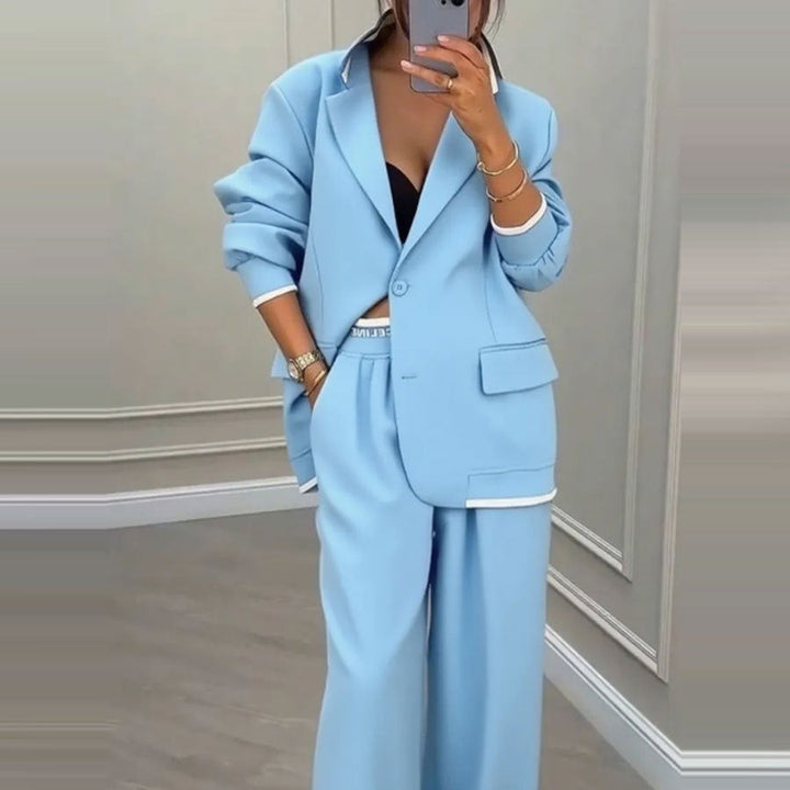 Pamela | Conjunto de mujer con blazer y pantalones anchos, elegante y moderno