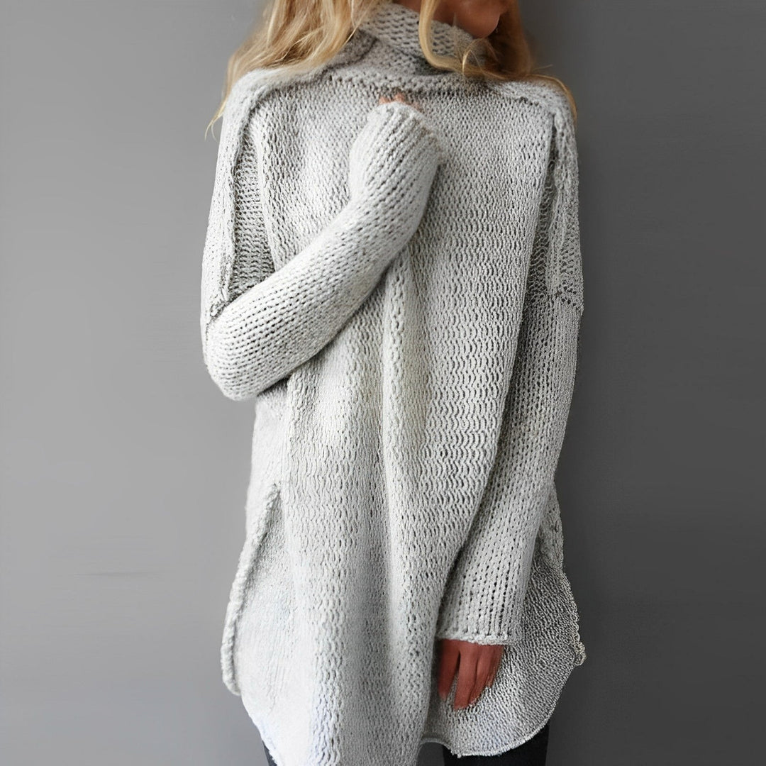Jagna | Suéter de mujer cálido y oversize con cuello alto para el invierno