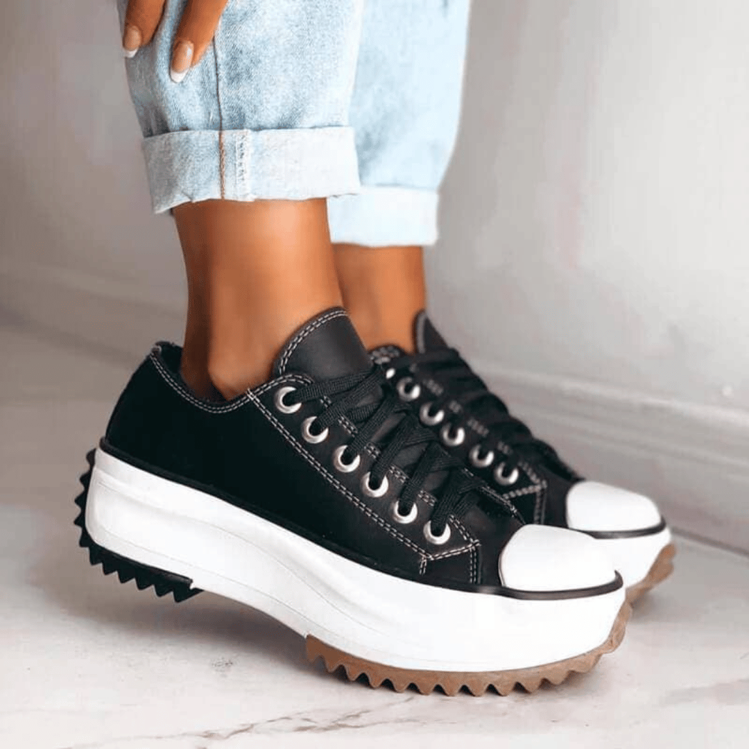 Lena - Zapatillas ortopédicas de mujer en plataforma | Con cordones