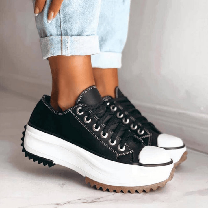 Lena - Zapatillas ortopédicas de mujer en plataforma | Con cordones
