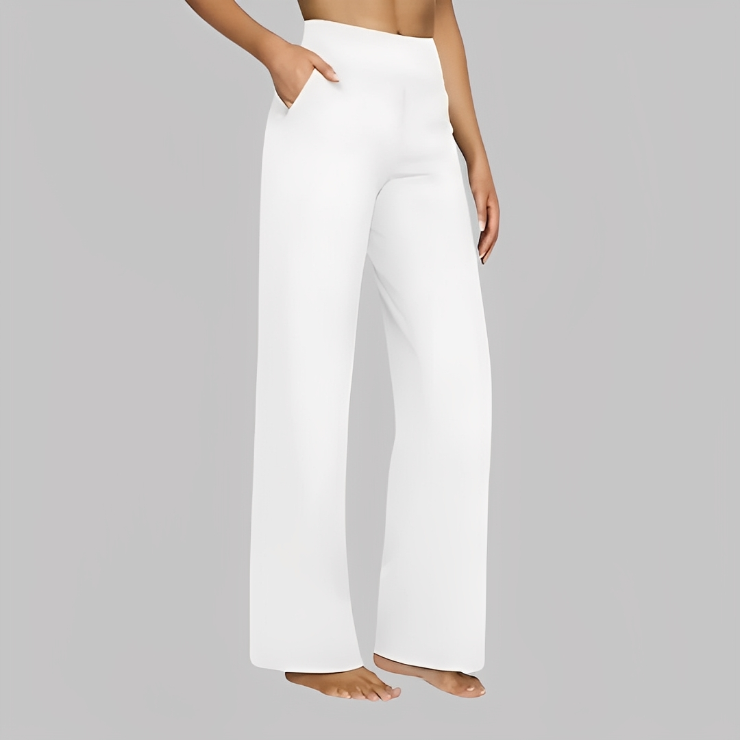 Carolina | Pantalones de mujer de corte recto de material elástico