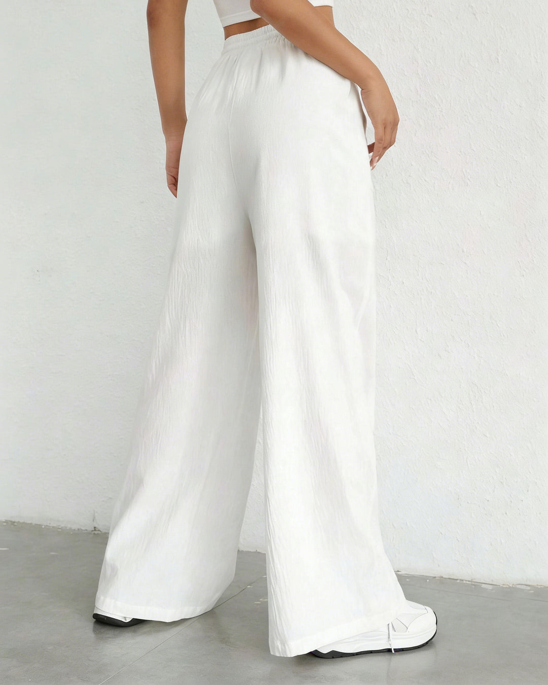 Braden | Pantalones de mujer de algodón y lino con cordón ajustable, corte holgado