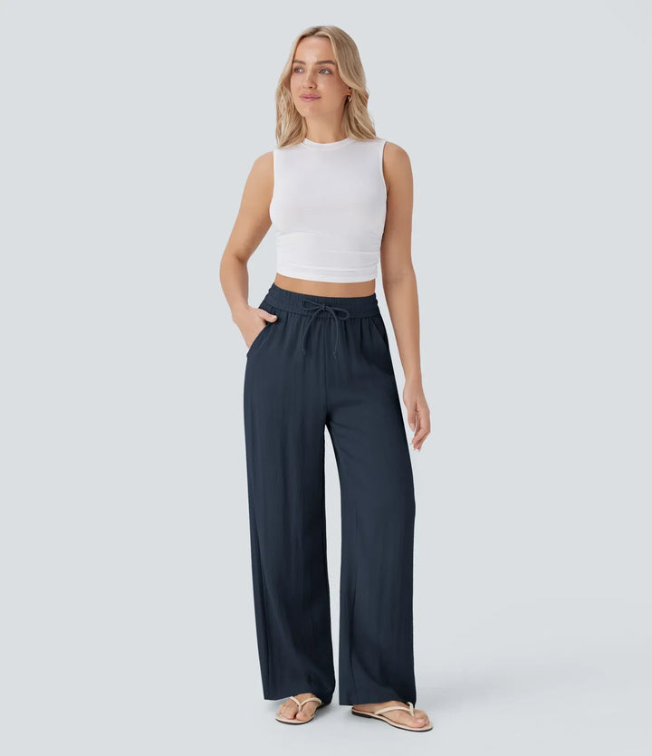 Charlaine | Pantalones de lino cómodos y transpirables con elegantes perneras