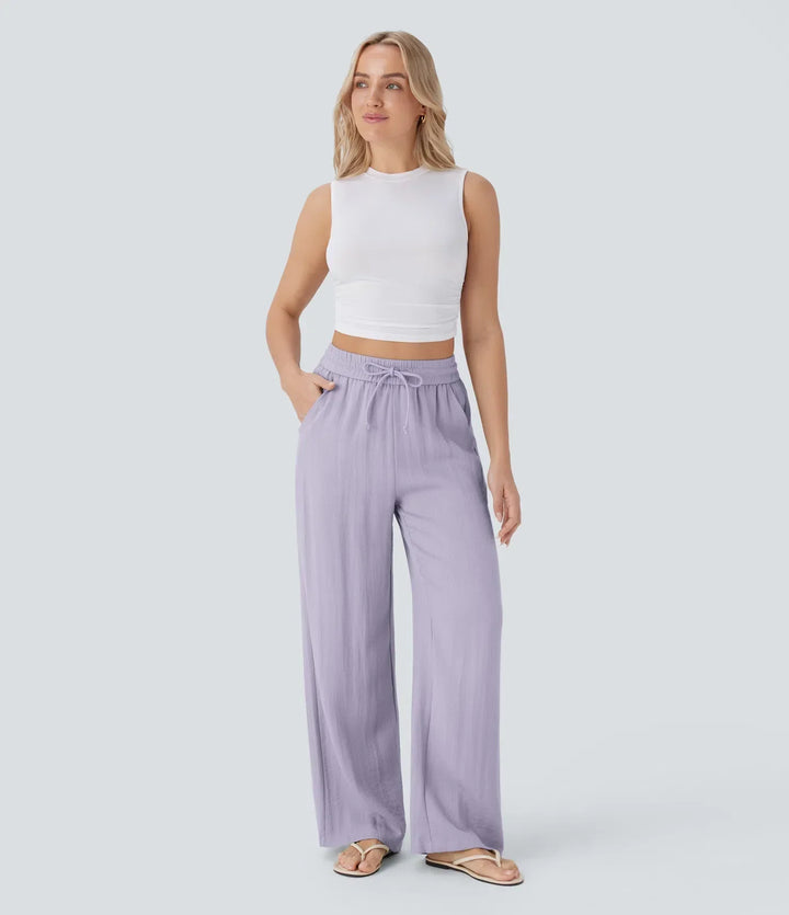 Charlaine | Pantalones de lino cómodos y transpirables con elegantes perneras