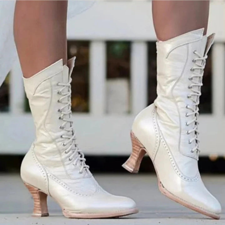 Lisa | Botas de mujer de tacón alto, punta afilada, con cordones, diseño elegante y moderno
