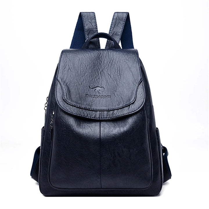 Kinga - Mochila de Seguridad para Mujeres en Cuero - Diseño Estiloso y Espacioso Antirrobo
