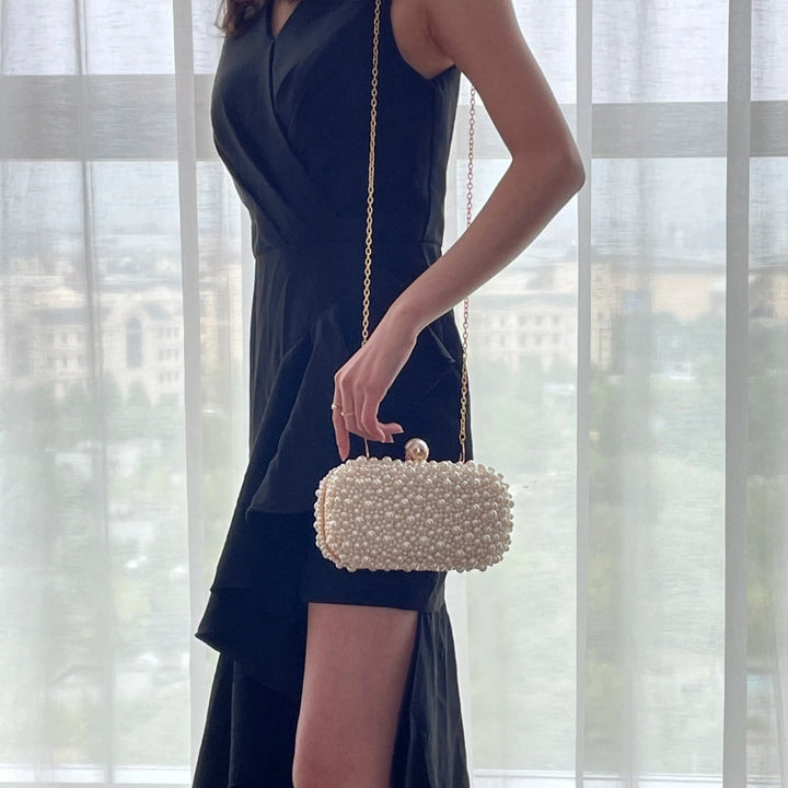 Beata - Bolso con correa de hombro desmontable y decoración de cuentas
