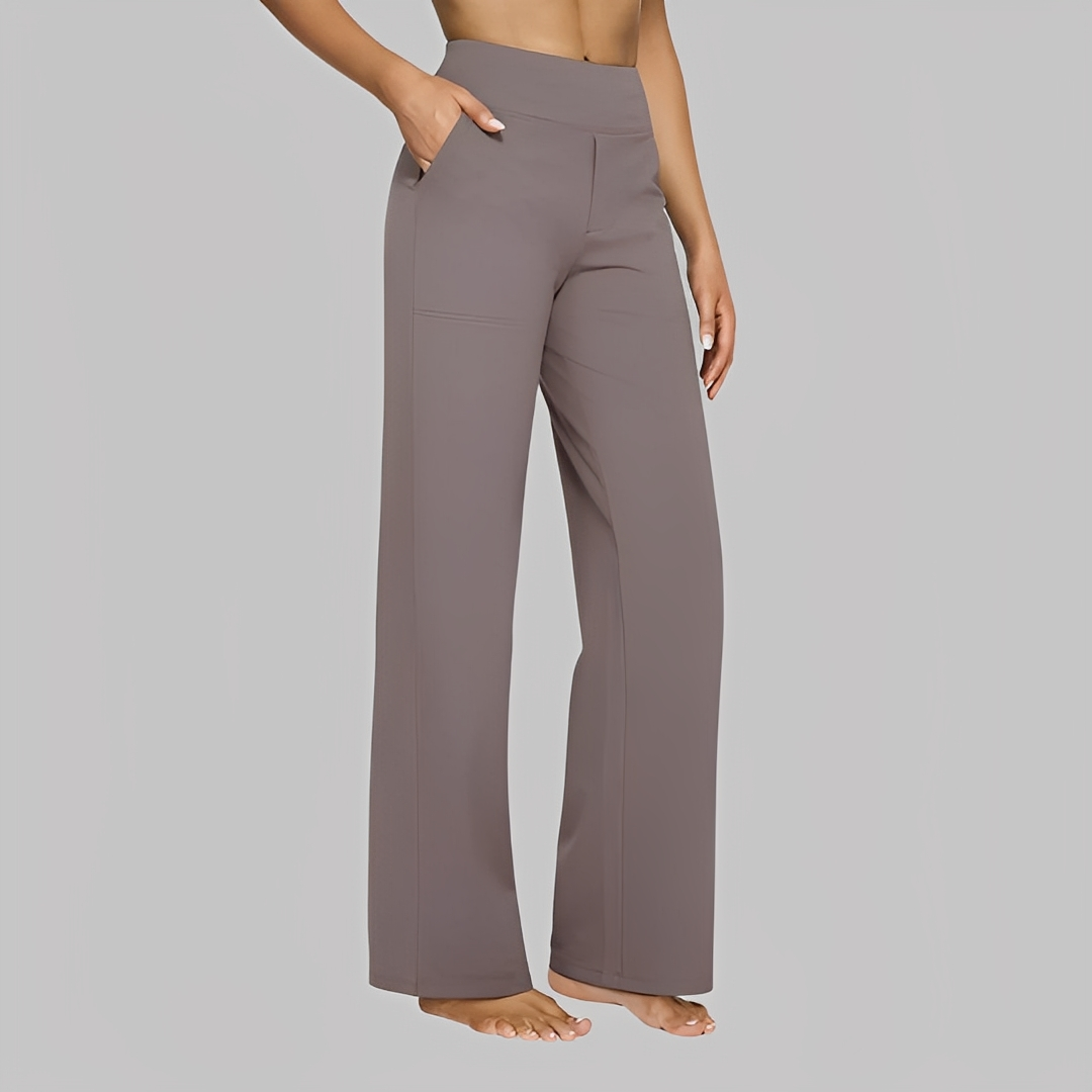 Carolina | Pantalones de mujer de corte recto de material elástico
