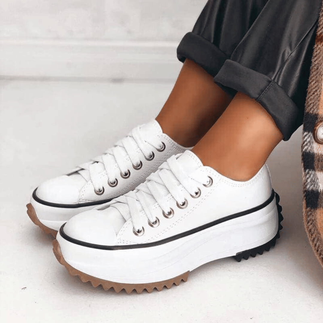 Lena - Zapatillas ortopédicas de mujer en plataforma | Con cordones