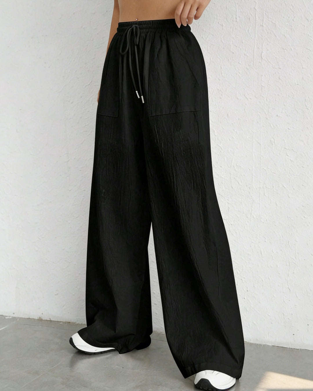 Braden | Pantalones de mujer de algodón y lino con cordón ajustable, corte holgado