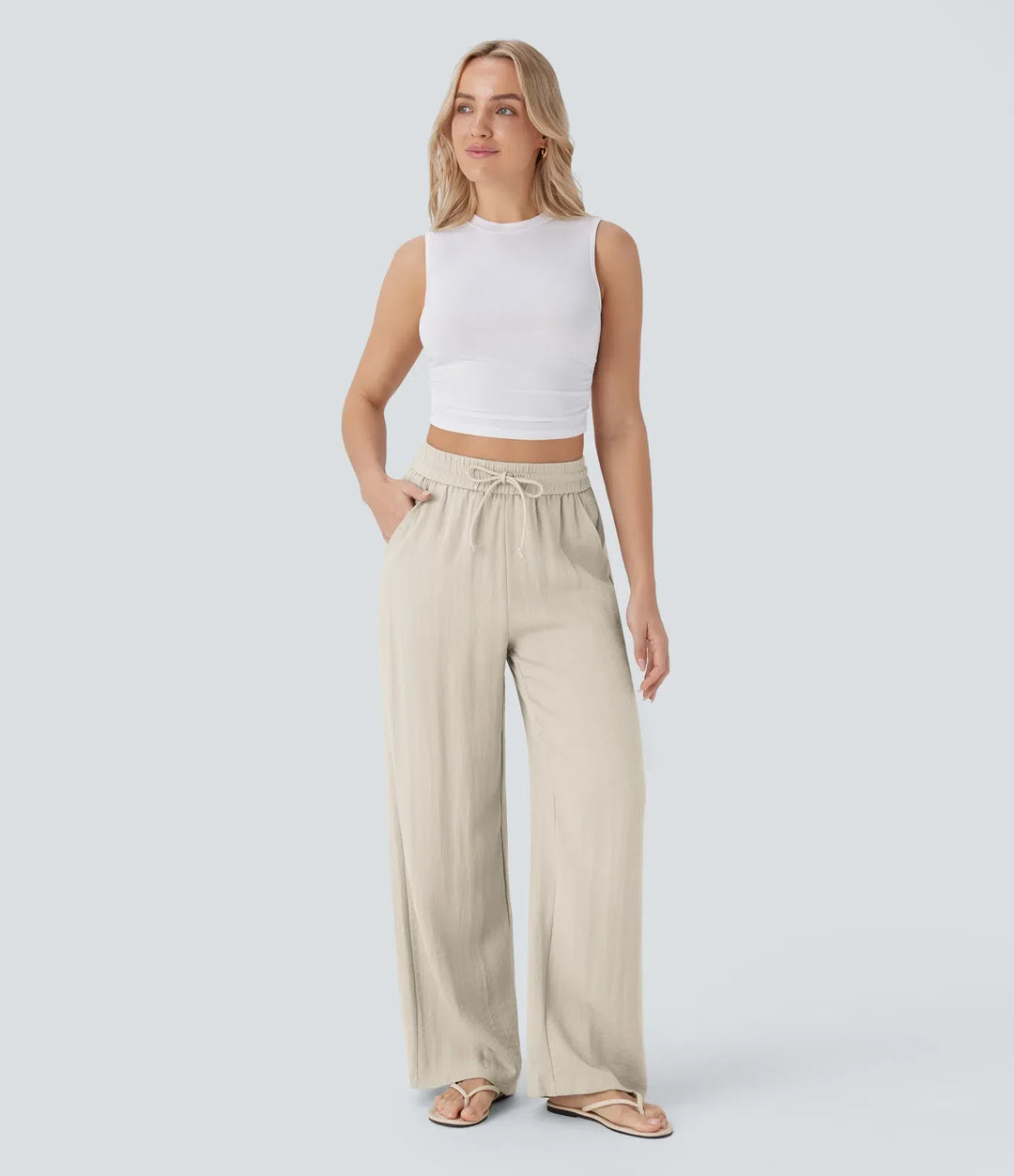 Charlaine | Pantalones de lino cómodos y transpirables con elegantes perneras