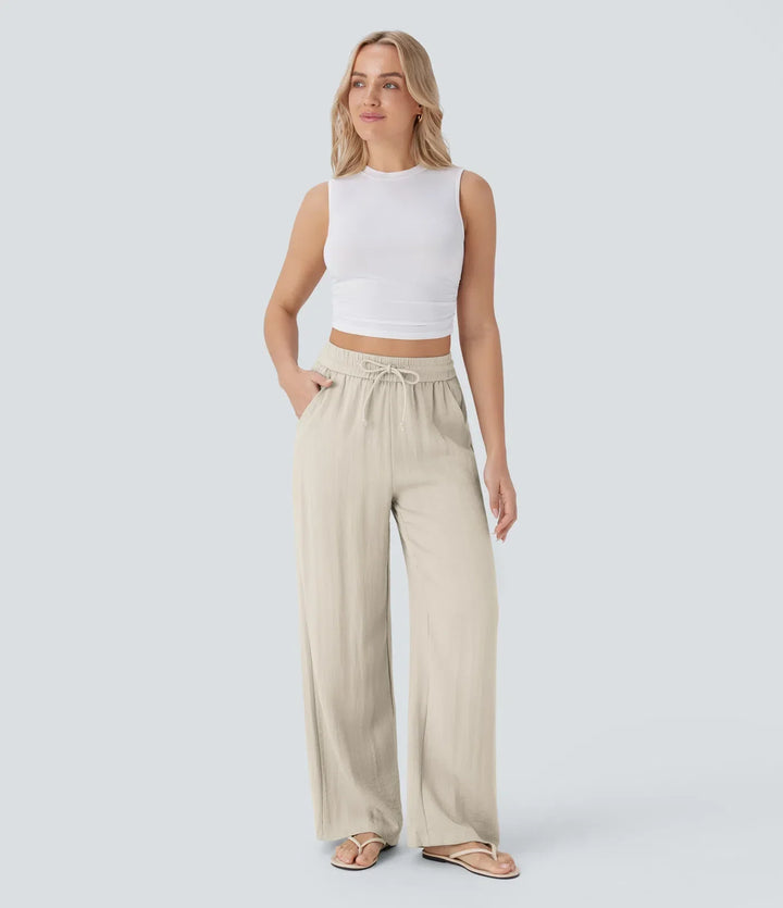 Charlaine | Pantalones de lino cómodos y transpirables con elegantes perneras
