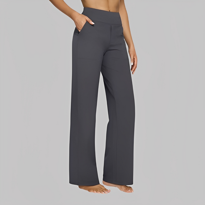 Carolina | Pantalones de mujer de corte recto de material elástico