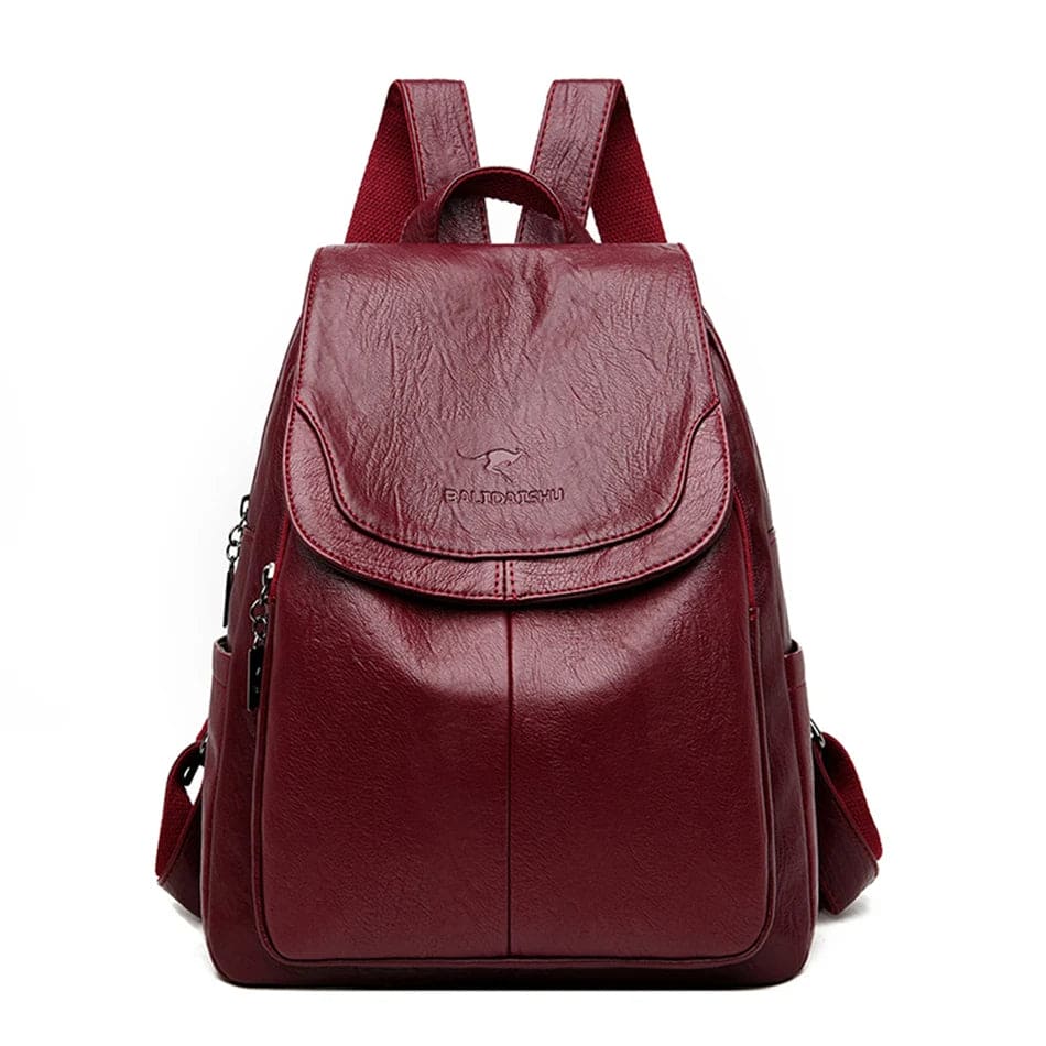 Kinga - Mochila de Seguridad para Mujeres en Cuero - Diseño Estiloso y Espacioso Antirrobo