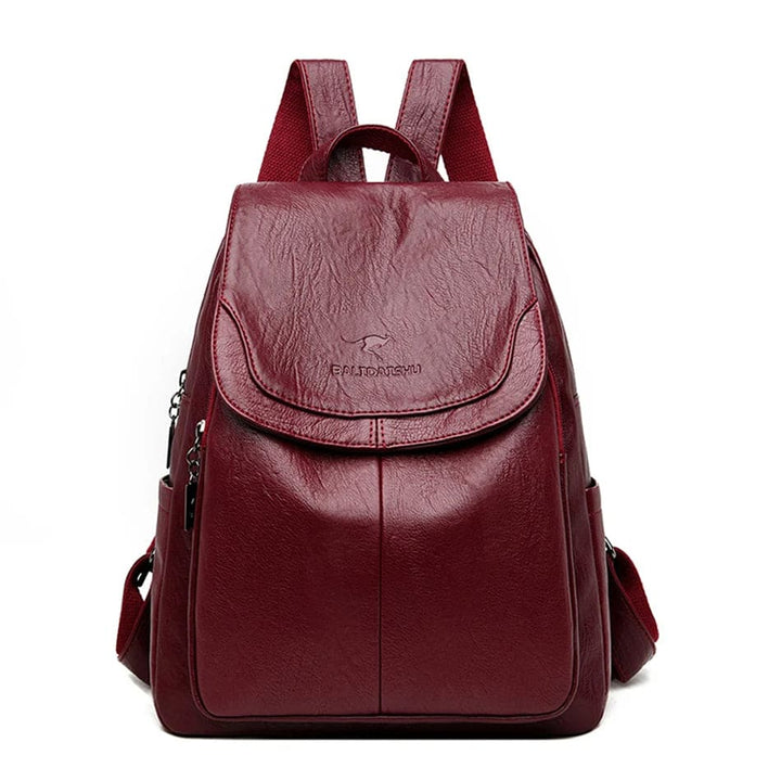 Kinga - Mochila de Seguridad para Mujeres en Cuero - Diseño Estiloso y Espacioso Antirrobo