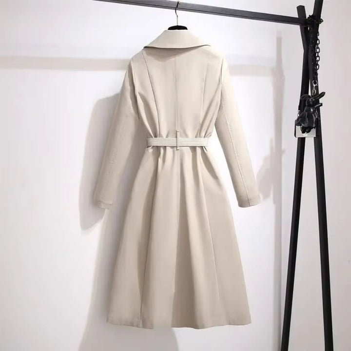 Barbara | Abrigo de mujer de doble botonadura con cinturón y cuello de solapa, elegante