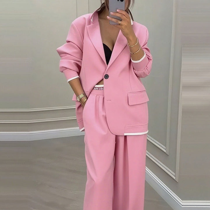 Pamela | Conjunto de mujer con blazer y pantalones anchos, elegante y moderno