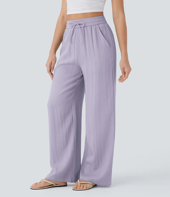 Charlaine | Pantalones de lino cómodos y transpirables con elegantes perneras