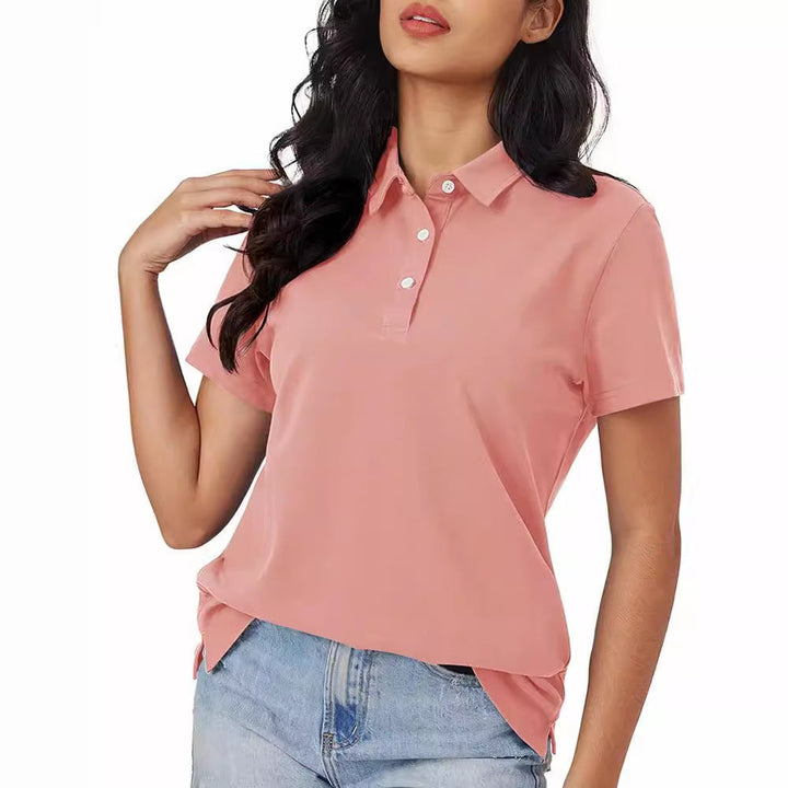 Vivian - Polo básico y universal para mujer con manga corta para el día a día