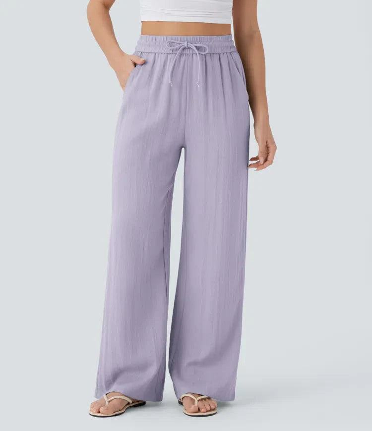 Charlaine | Pantalones de lino cómodos y transpirables con elegantes perneras