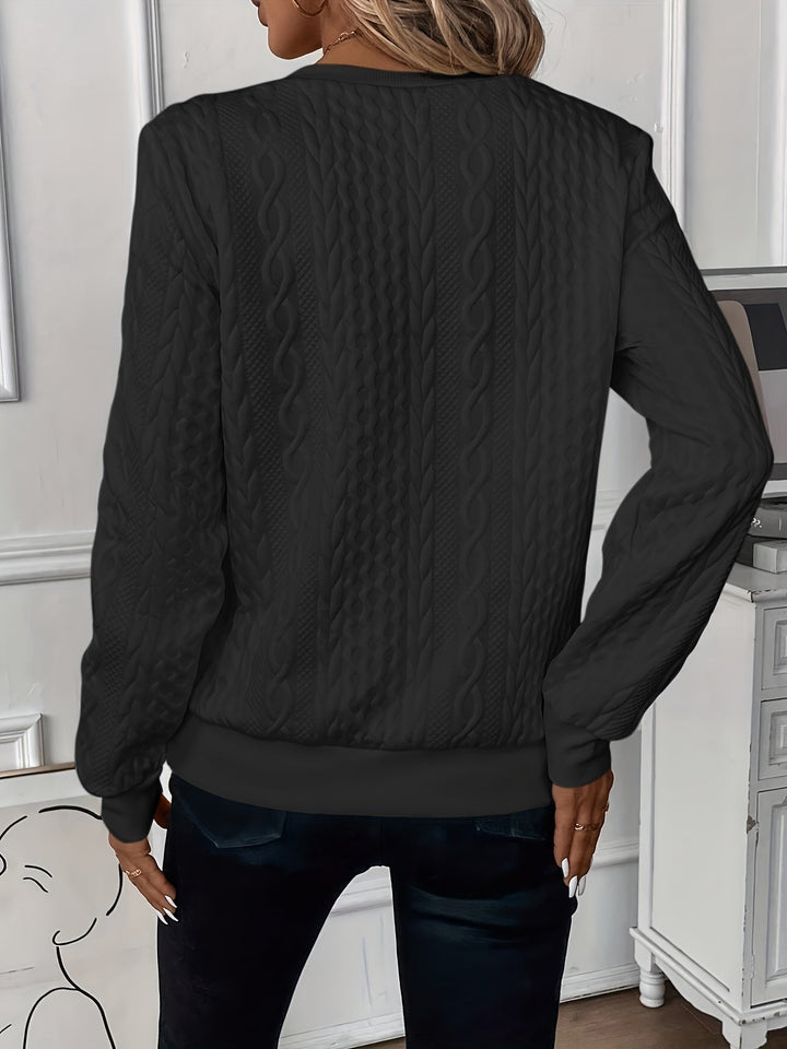 Violet – Sudadera de punto con trenzado decorativo y cremallera en el escote