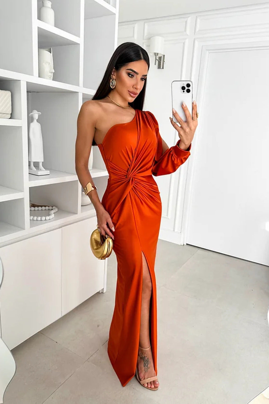 Penélope | Elegante vestido de noche maxi de un solo hombro