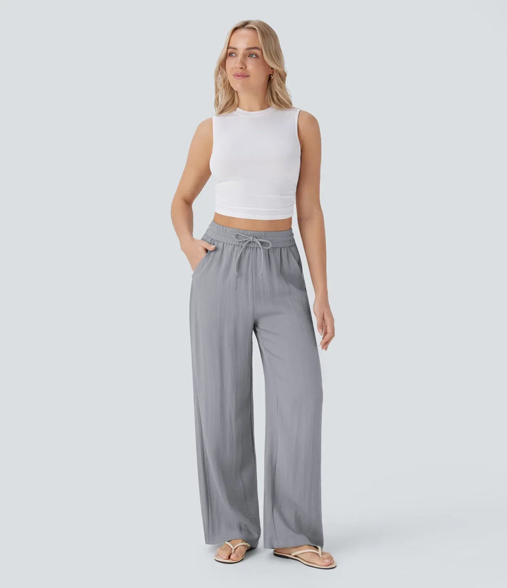 Charlaine | Pantalones de lino cómodos y transpirables con elegantes perneras