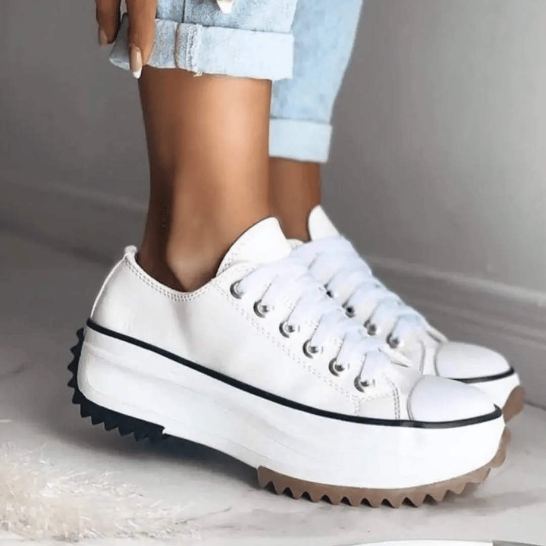 Lena - Zapatillas ortopédicas de mujer en plataforma | Con cordones