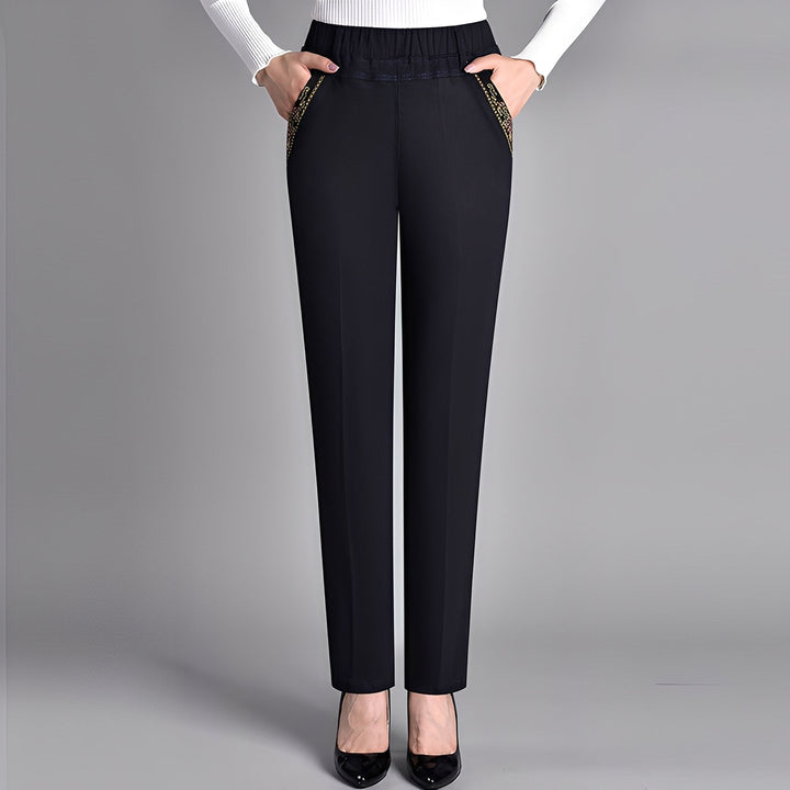 Frances - Pantalones clásicos para mujer con cintura elástica
