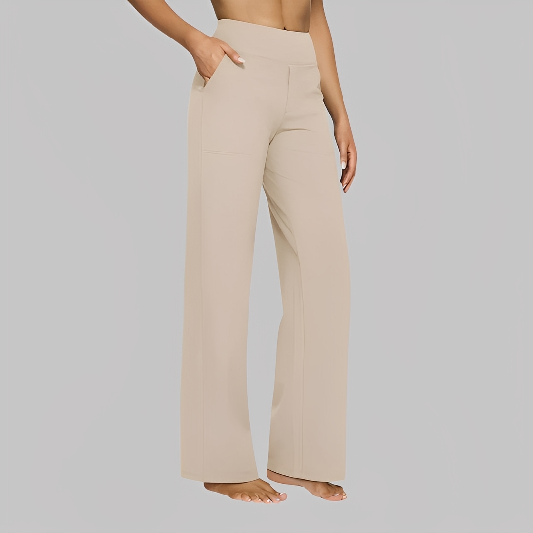 Carolina | Pantalones de mujer de corte recto de material elástico