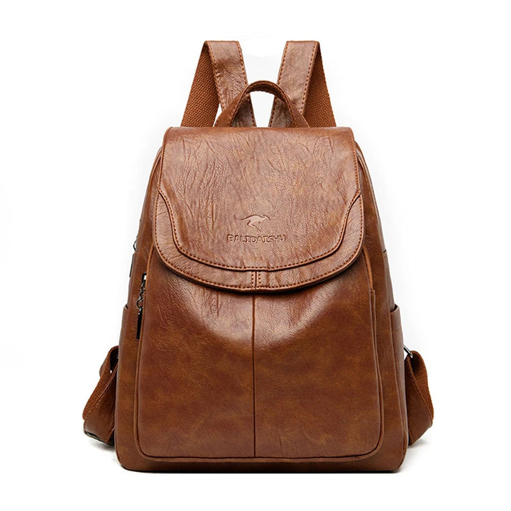 Kinga - Mochila de Seguridad para Mujeres en Cuero - Diseño Estiloso y Espacioso Antirrobo