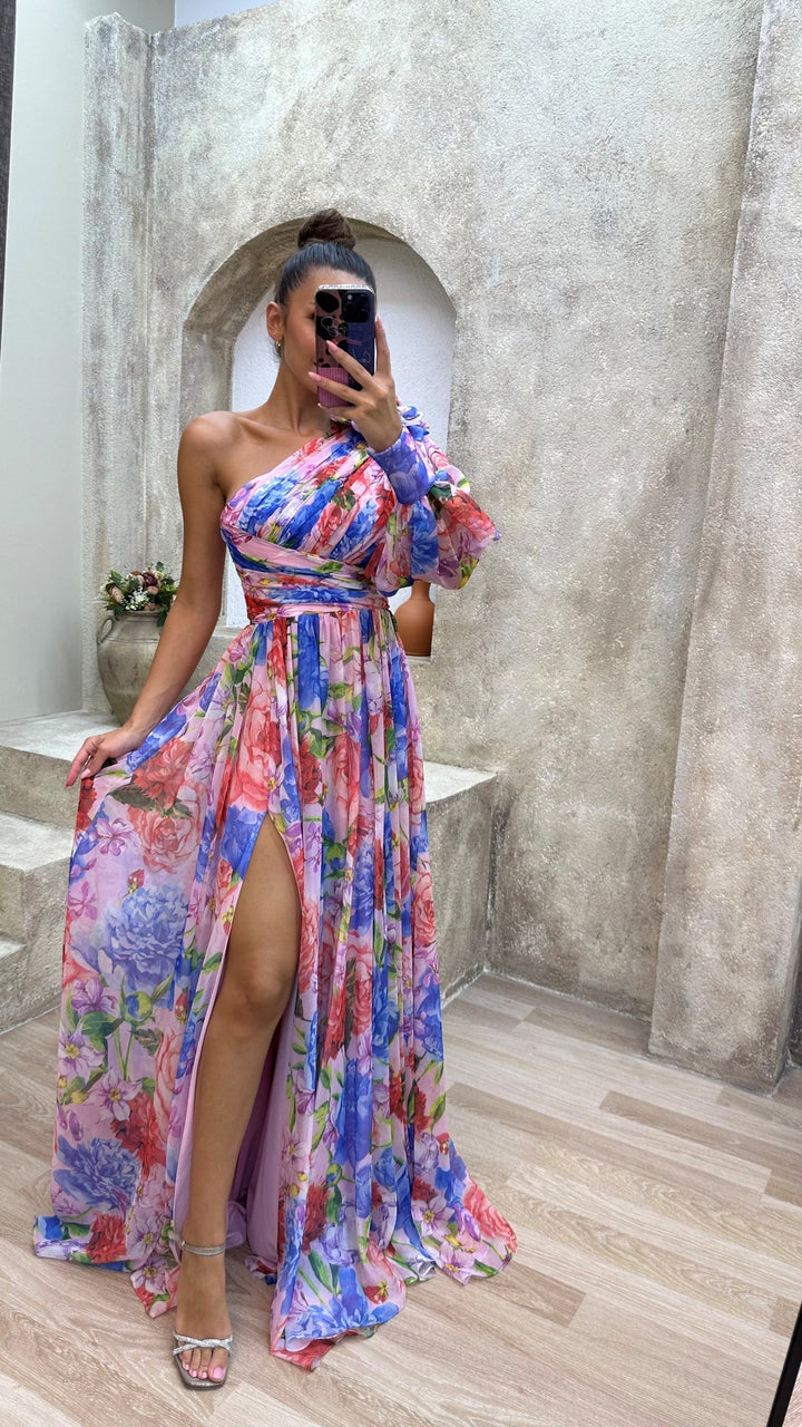 Delia | Vestido elegante de mujer con hombros caídos para fiestas de verano