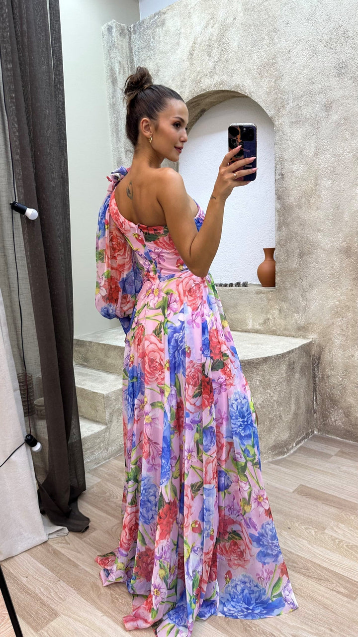 Delia | Vestido elegante de mujer con hombros caídos para fiestas de verano