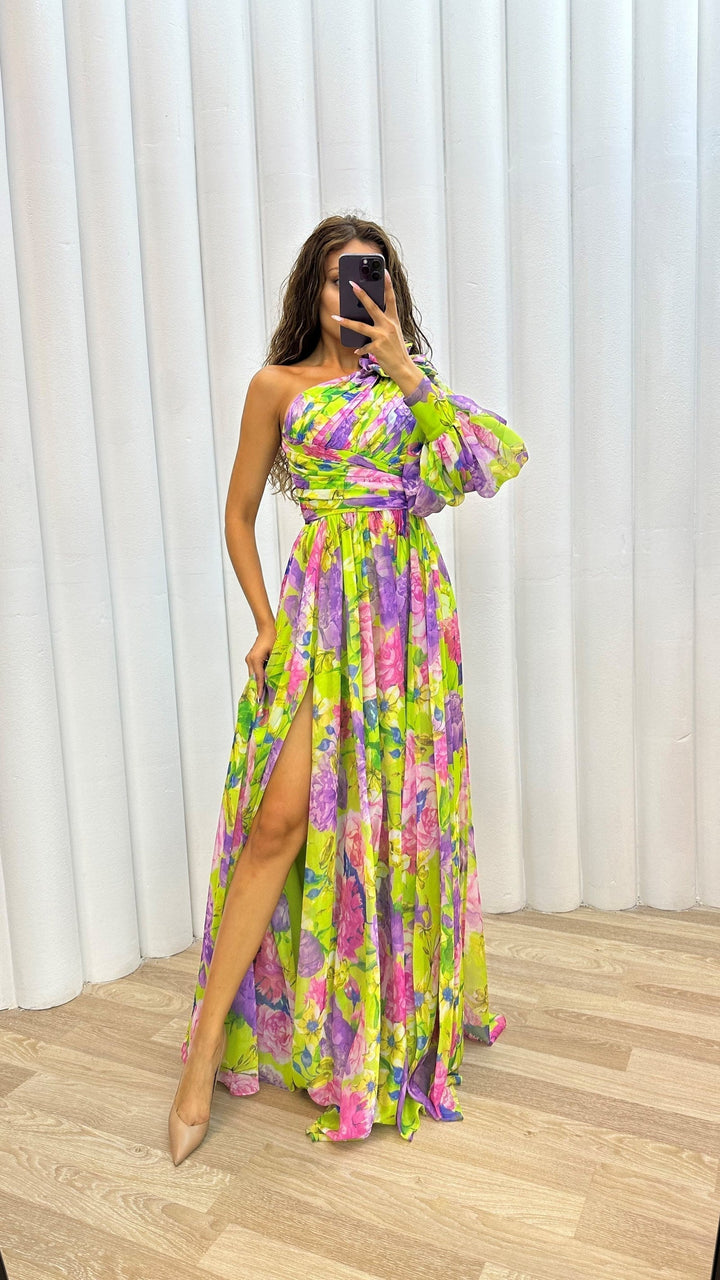 Delia | Vestido elegante de mujer con hombros caídos para fiestas de verano